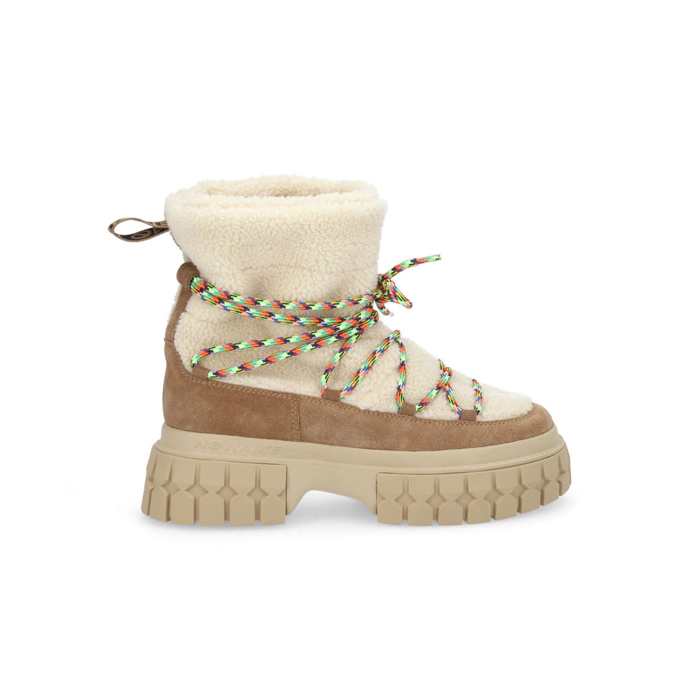 GRAVITEE SNOWBOOTS W  -  SHEEPY/SUEDE  - BIANCO SPORCO/NOCCIOLA